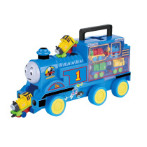 Childrens inertial train slide set back force baby alloy car Big Boy music toy car 1