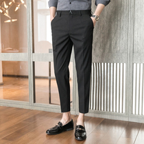Spring and autumn trend suit pants mens summer small feet Business leisure trousers Korean slim nine straight straight trousers