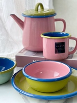 Spot Turkey BORNN Colorama Fashion stitching contrast enamel mug pot dinner plate