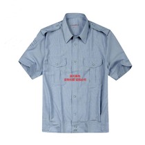 Retired inventory 99 empty jacket Short-sleeved shirt Old-fashioned light blue striped shirt Summer jacket top shirt