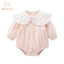 Baby Spring Dress Conjoined Clothing Newborn Clothes Woman Baby 100 Days Full Moon Princess Out Khaclothes Climbing Clothes Spring Autumn Season