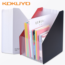 Japan kokuyo national reputation light color cookie can vertical organ bag folder roll storage box test paper clip students use sorting artifact sorting clip multi-layer high school students put test paper storage bag