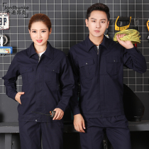 Spring and Autumn Cotton Overalls Set Mens Welder Anti-hot Flame Retardant Labor Protection Clothing Auto Repair Workshop Wear-resistant Top Customization