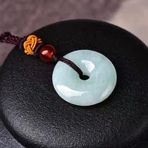 520 Necklace Myanmar jade ice waxy seed oil green transfer lucky safety buckle pendant pendant