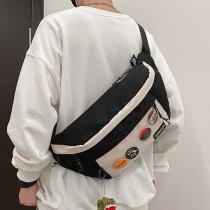New slanted satchel male tide card ins large capacity minimalist canvas single shoulder backpack Leisure 100 hitch mens chest bag