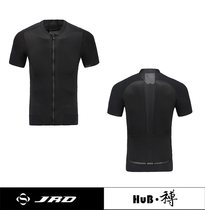 HuB and Bo Mens Pure Black Athletic Riding Suit Summer Short Sleeve Riding Clothes Top HuB-DXJ-1