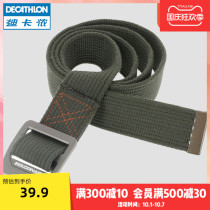 Decathlon woven canvas belt pants belt mens pants belt mens female student leisure sports belt Joker OVH