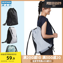 Drawstring pocket drawstring backpack lightweight drawstring bag trend simple mens and womens travel bag mini small backpack WSDA