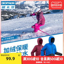 Decathlon childrens lightweight cotton-padded winter boys and girls thickened waterproof autumn and winter warm cotton coat KIDK