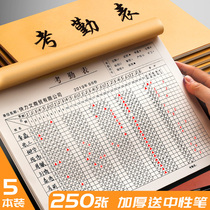 The attendance sheet the attendance sheet the 31-day work sheet the attendance sheet the attendance sheet the attendance sheet the attendance sheet the registration sheet the large construction site the clock-in sheet the construction worker the multi-functional schedule