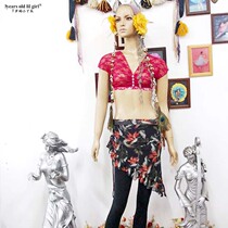 Belly dance brand design short sleeve new Korean lace British deep V neck top DDB19