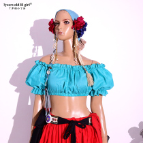 Belly Dance Top 2021 New Bohemia Cotton Bubble Short Sleeve CEE04