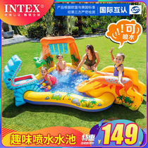 INTEX childrens inflatable swimming pool outdoor large-scale ocean ball pool sand pool home baby spray pool