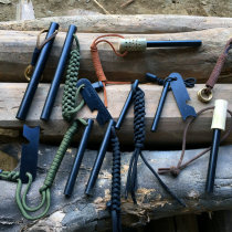 bushcraft Flint bare Rod magnesium rod DIY fire rod accessories with hole large outdoor fire field survival