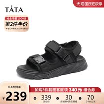 Tata he her 2021 summer counter same fashion thick-soled beach sandals mens shoes new VBH01BL1