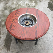 Guizhou characteristics 80cm night market branded pot table Wooden hot pot table market carbon charcoal stove stall hot pot table height 50cm