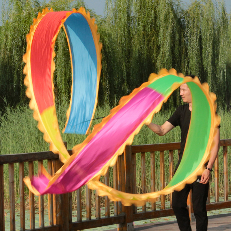 Dance ribbon children ribbon artistic gymnastics adult dance fitness ribbon dance stitching with lace ribbon ribbon