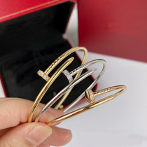 Shidia new version fine version nail bracelet women sterling silver narrow version 18K rose gold elastic adjustable young section
