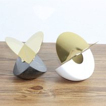 Modern simple black and white marble spherical paper decoration model house sales office study living room soft decoration