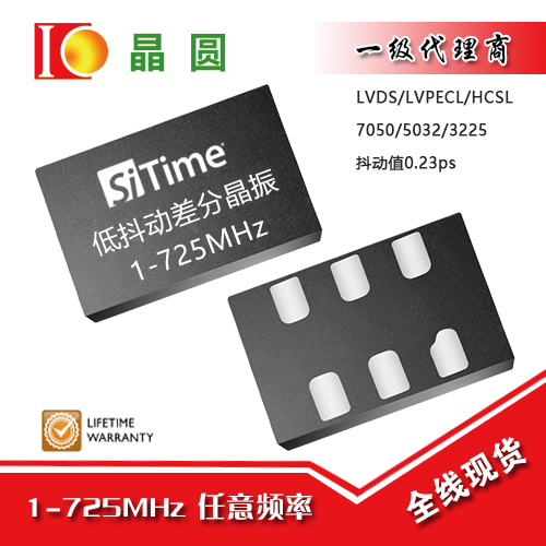 Differential crystal oscillator sit9366 / 9367 / 9365 1-725mhz any frequency LVDS / LVPECL / HCSL