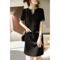 の笑汉阁 Short sleeves Sleeveless French Romantic Small Balsamic Acid Basic Dress QZQ562943AG #