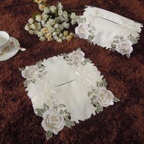 New pastoral fabric full of exquisite embroidery embroidery box napkin box towel box set