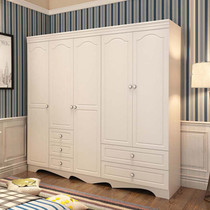 Old home wardrobe Korean pastoral minimalist modern wooden sliding door wardrobe