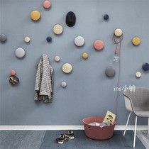 INS Nordic style dots Coat hook Childrens room maternal and child shop ten-color creative pure solid wood decorative dot hook