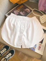 T-shirt with the bottom of the artifact small fart curtain sweatshirt folding hem cover butt skirt female spring and autumn small white skirt