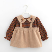 Autumn and winter baby corduroy coat girl waterproof anti-dressing baby eating bib anti dirty clothing painting apron