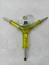 Stock handling Japanese plastic handle screwdriver three-fork multi-function three-use cross word metric hand tool No 1 2