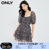 ONLY SPRING NEW FLORAL SMALL FRESH SWEET WAIST SHORT SLEEVE SHORT DRESS WOMAN) 121207206