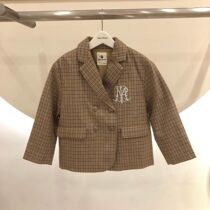 F2BBA3357 mini peace Bird childrens clothing 2020 Autumn girls plaid suit jacket 599