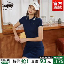 Crocodile dress womens A-line 2022 new spring summer thin loose lapels short sleeves mid-length polo skirt tide