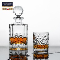 Czech BOHEMIA imported crystal glass Whisky Cup wine bottle set vintage high-end