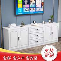 Simple modern solid wood TV cabinet Guest restaurant locker Bedroom European-style storage cabinet Economical highland cabinet side cabinet