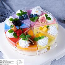 Cut triangle west cake transparent plastic cup Korean mousse cake injection cup packaging container tasting small cup