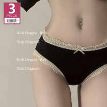 Morandi Japanese girl heart lace edge Middle low waist cotton crotch pure cotton crotch pure cotton stall girl underwear lady no trace