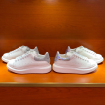 Shoe Magic Founder 100 lap thick bottom small white shoes black tail luminous half-to-comfort womens shoes