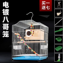 Budgerigar bird cage large electroplated starling Wen bird household bird cage Wren thrush peony embroidered eye breeding cage