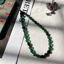 Japanese Korean style stars in the same type of card ink green crystal mobile phone chain bag chain hanging chain girls wrist hanging rope