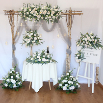 Retro simulation floral combination arch flower row corner flower row flower brand decoration wedding mall scene layout photography props