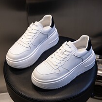 WUXIE Korean casual style black classic round head small white shoes womens versatile fashion breathable thick-soled shoes