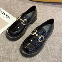 Wushe British style chic all-match classic horse collar buckle Lefu XIE womens college thick bottom soft sister Xiao Pi XIE