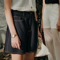 The store must buy denim shorts womens 2021 summer new thin high-waisted a word thin loose wide leg four-point pants