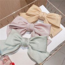 2020 new Korean headwear hair accessories four season satin texture bow top clip spring clip female
