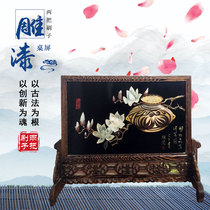  Tianshui two brushes lacquer lacquerware specialty national intangible cultural heritage crafts jade inlaid lacquerware interstitial display ornaments