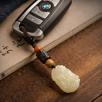 High-end natural jade Zodiac keychain 12 zodiac personality car pendant creative sheep monkey tiger horse chicken mouse
