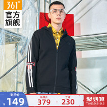 361 Degree jacket mens autumn new windproof hooded cardigan sweater trend loose sportswear