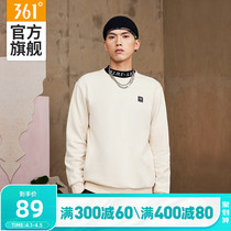 361 sportswear mens clothing 2021 fall new round collar hooded sweatshirt mens black 100 hitchhiking blouses